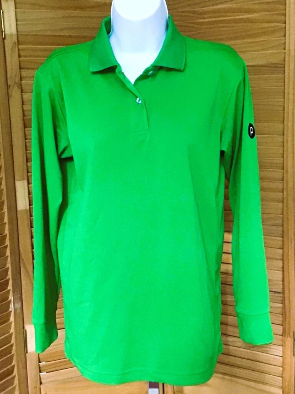 Publix Women's Employee Work Uniform Green Long Sleeve Polo Shirt Ladies XS